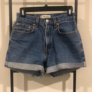 Levi 569 High Waisted Vintage Cutoff Jean Shorts